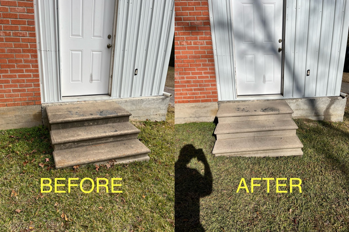 Entry steps — before & after
