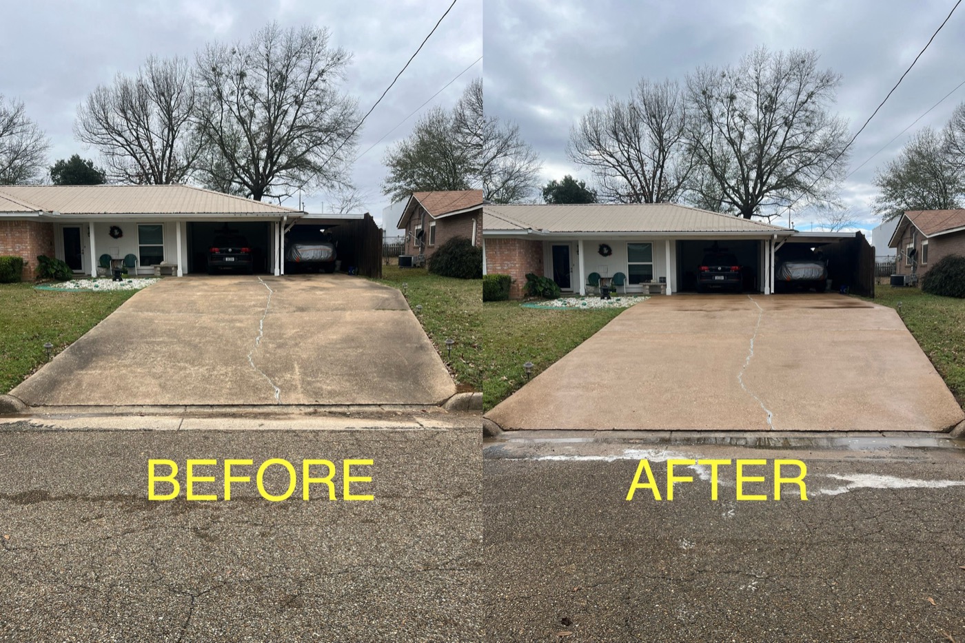 Residential driveway — before & after