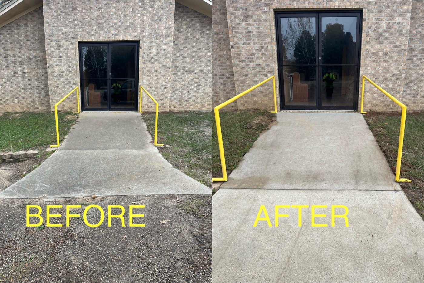 Storefront entrance — before & after