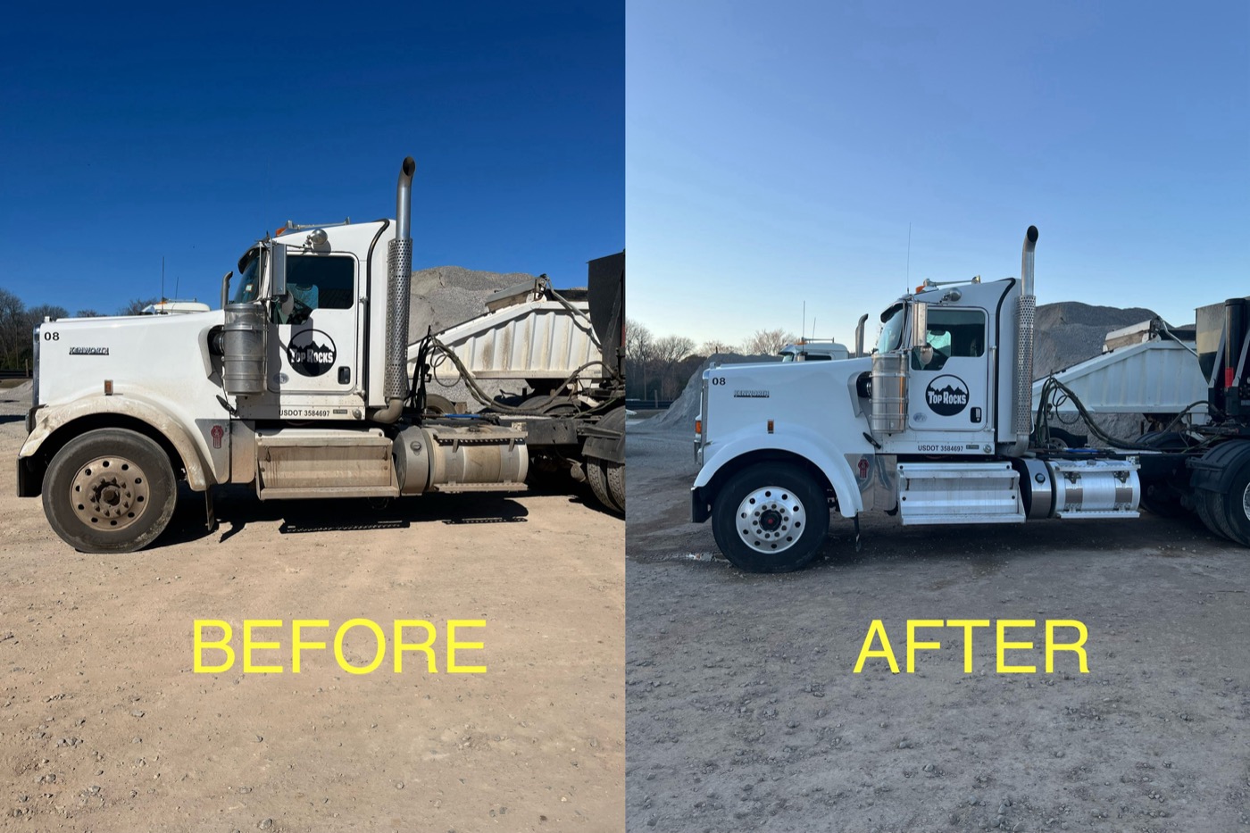 Semi truck — before & after