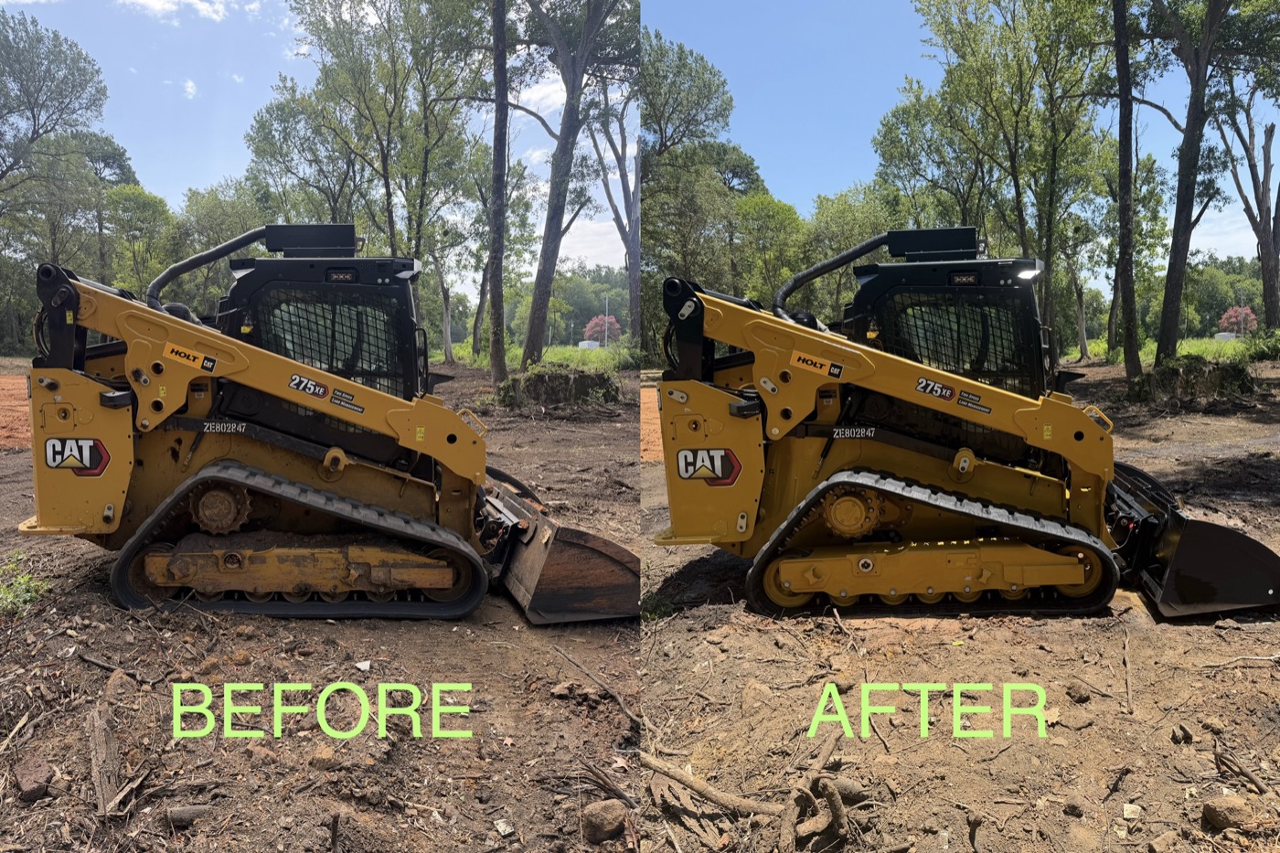 CAT skid steer — before & after