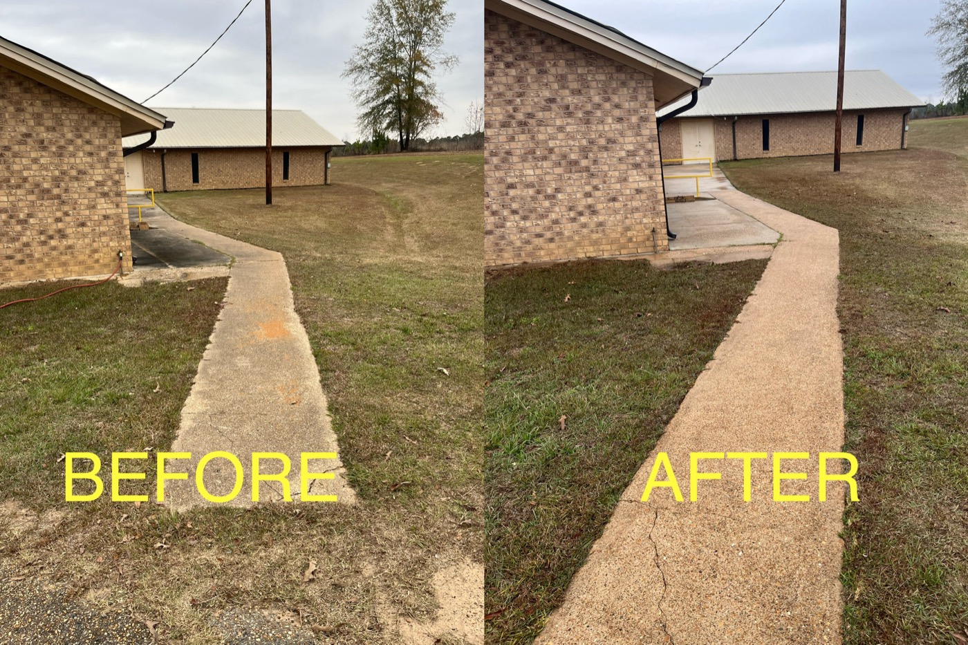 Sidewalk — before & after
